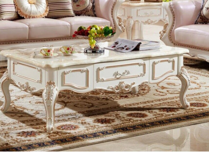 Royal Coffee table 130x73 Table Sofa Side table Tables White Wood